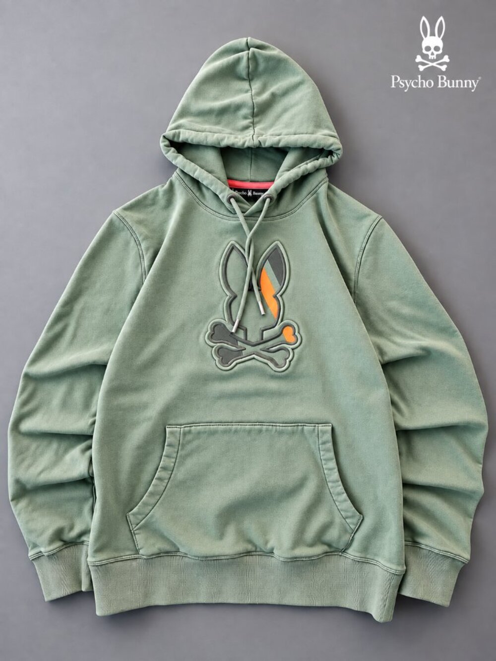 Psycho Bunny Baxter Appliqué Hoodie – Green, Size XS